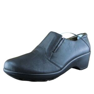 Easy Spirit  Women Clog Shoes Black Leather Slip On Size 10 Medium